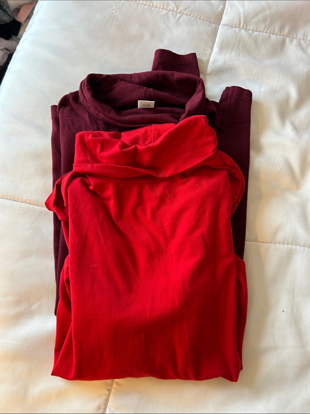 Old Navy Red and Burgundy Cowl Neck Sweaters